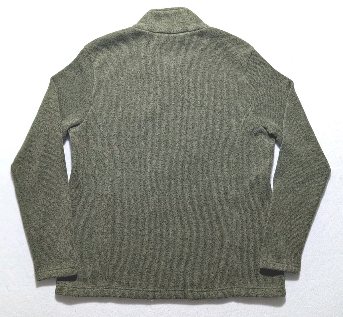 Sahalie Jacket Womens XL Knit Fleece Full Zip Snap Collar Sweater Outdoor  Green