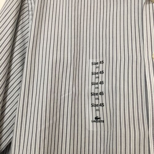 Lacoste Pinstripes Mens Long Sleeve Shirt, Size 45 (XXL) - Picture 3 of 4