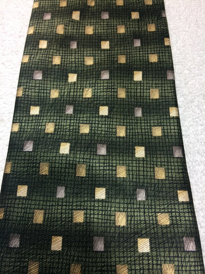 CARLOS DEVENEZIA CORBATA HOMBRE VERDE CON GRIS Y DORADO 3,75 X 61 Foto 3 de 4