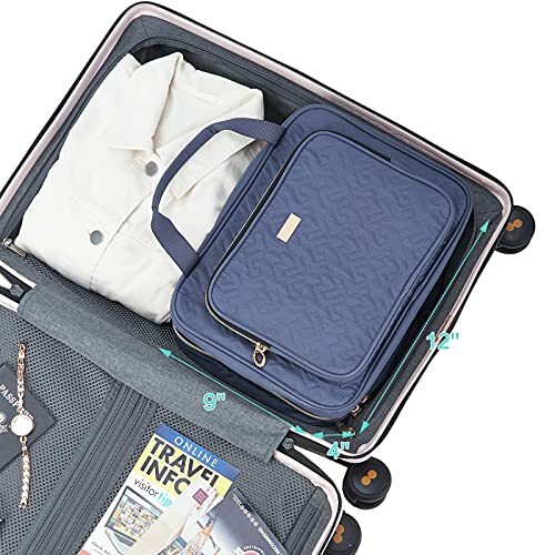 4 Sections Hanging Travel Toiletry Bag Organizer, Large Makeup Cosmetic Case - Picture 2 of 12