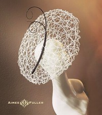 Aimee Fuller Royal Ascot Fascinator Kentucky Derby Hat Fresh White Black Bridal