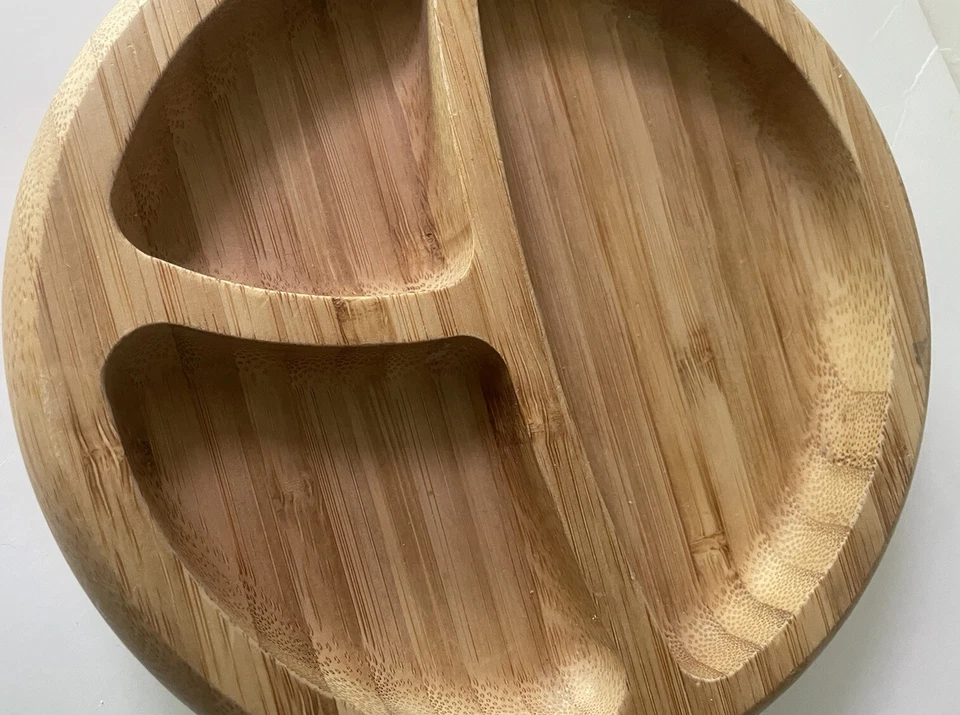 PLATO BEBÉ AVANCY BAMBÚ 3 COMPARTIMENTOS VINTAGE, Usado Excelente Estado Foto 3 de 4