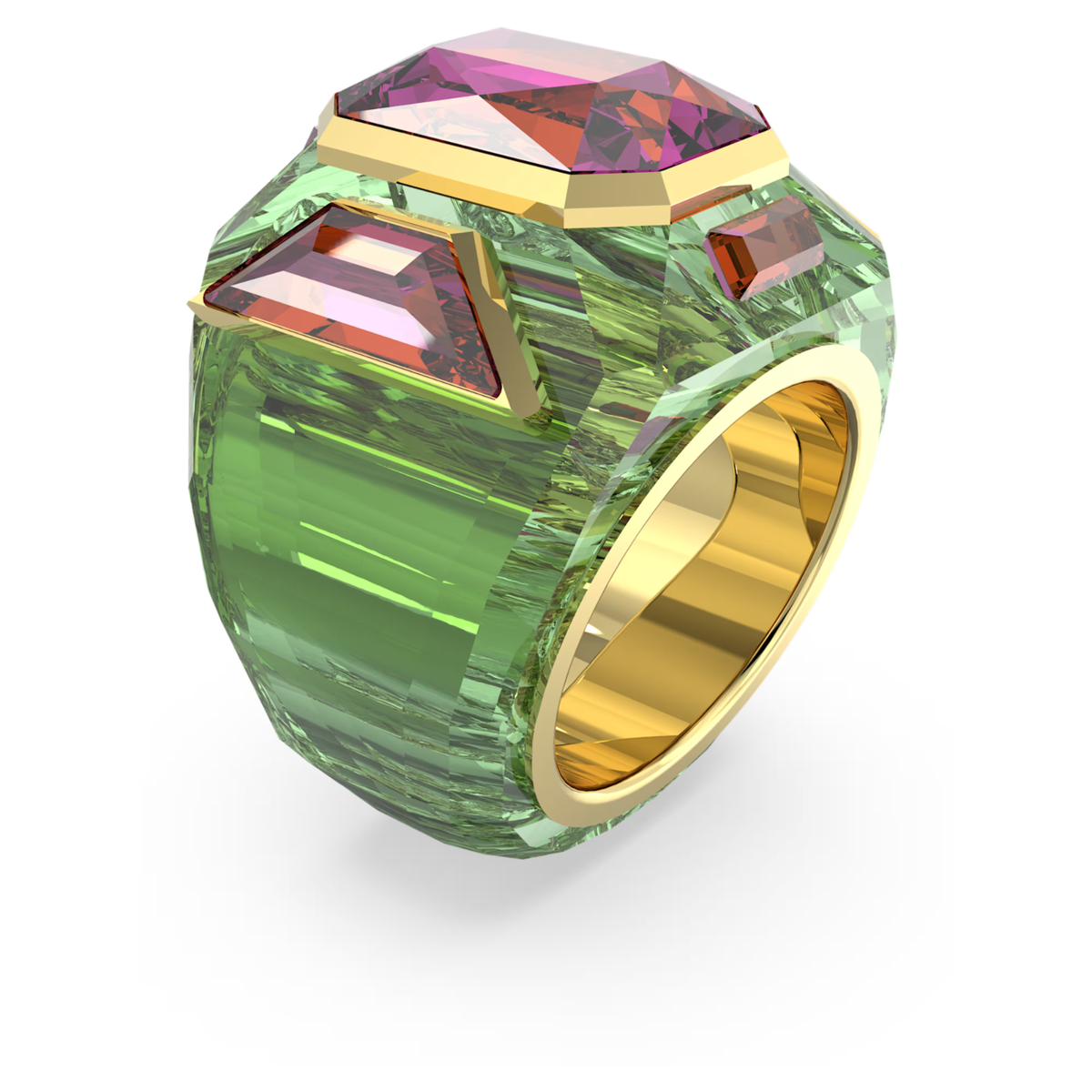 BNIB Swarovski Chroma cocktail ring Multicoloured, Gold tone