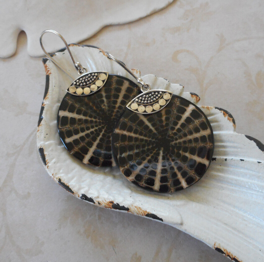 Merva Sterling Silver Shell Design Dangle Earring… - image 17