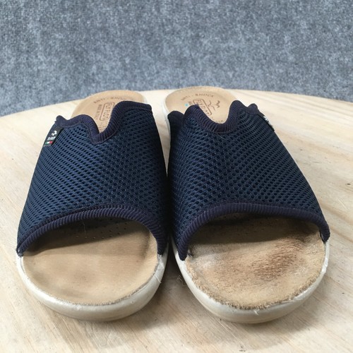 Fly Flot Sandals Womens 8 Anatomic Anti Shock Slip On Slide Blue Mesh Comfort - 第 7/17 張圖片