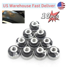 10pcs 1/4"-20 6mm Rear Fender Seat Screw Nut Kit Cover Fit For Harley Sportster