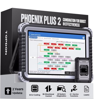 TOPDON Scanner Phoenix Plus 2 FULL System Bidirectional Test Car Diagnostic Tool
