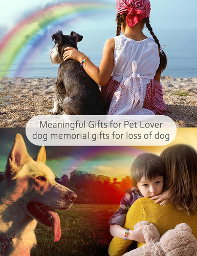 Pet Memorial Gift for Loss of Dogs Cat, Rainbow Bridge Glass Jar Bracelet, Cylin - Picture 6 of 6