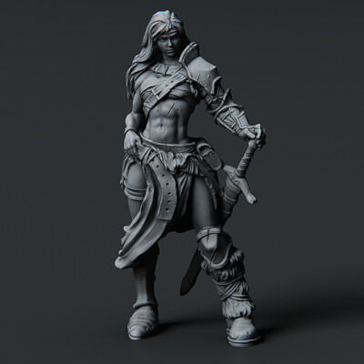 Female Barbarian by Printed Obsession | D&D | DnD | Truescale | Print on Demand