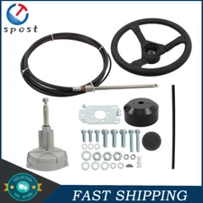 12Ft Marine With 12" Steering Cable Boat Rotary Steering System Outboard Kit New