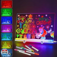 Acrylic Dry Erase Board with Light, 13.7"x10" 7 Color Changing To