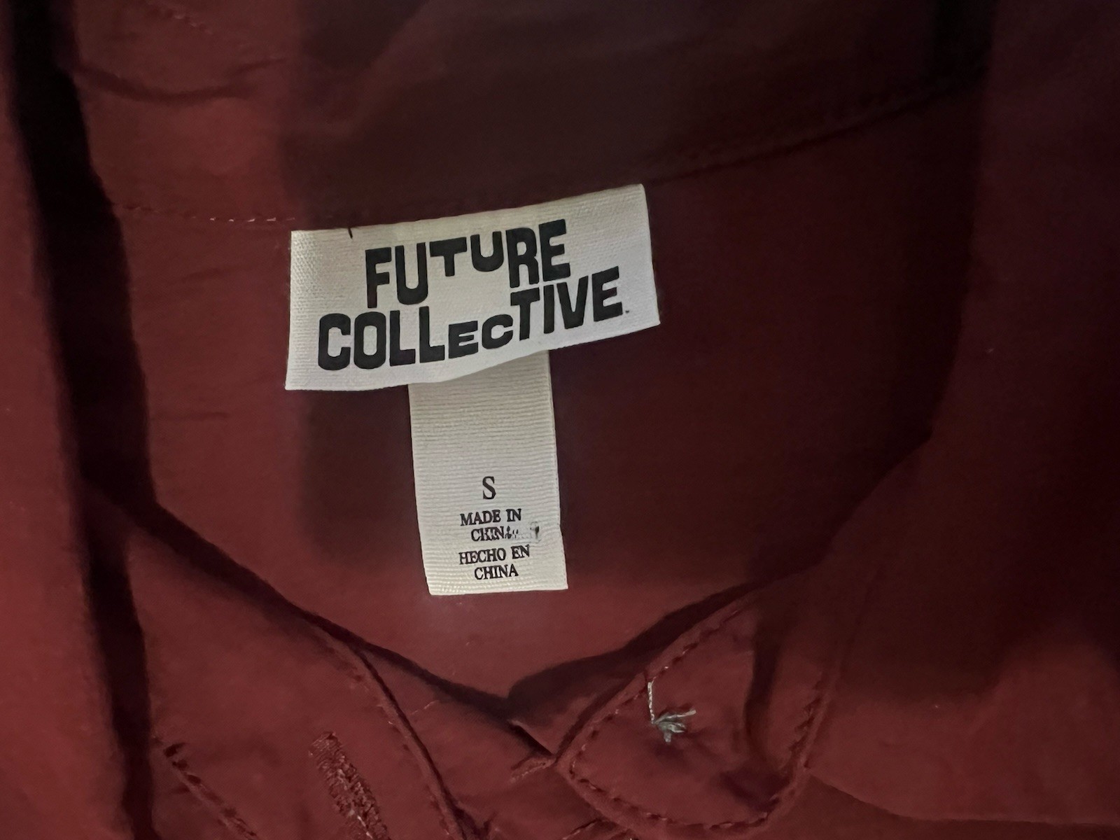 Women's Collared Long Sleeve Smocked Midi Shirtdress - Future Collective Sz S