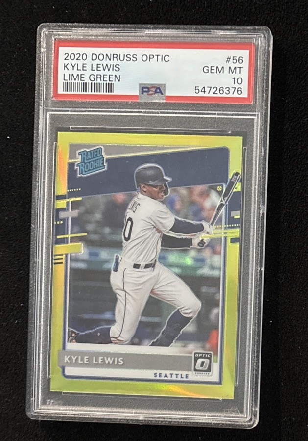 Kyle Lewis - 2020 Donruss Optic #56 Lime Green PSA 10 Rated Rookie Mariners I228