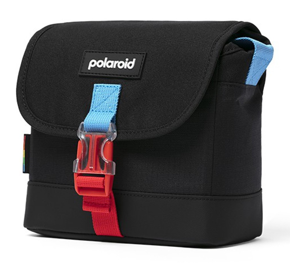 POLAROID INSTANT CAMERA Spectrum BAG CASE Black + Blue adjustable Strap #6291 UK