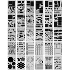 30 PCS Journal Stencils, Planner Stencils for Junk Journal Notebook Diary Scr...