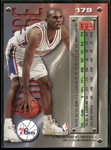 1996-97 Fleer Metal Jerry Stackhouse Philadelphia 76ers #21 - Picture 2 of 2