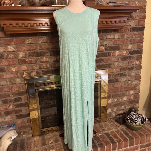 Maxi Vestido ATM Largo Verde Talla Grande Nuevo con Etiquetas 100% Algodón Playa