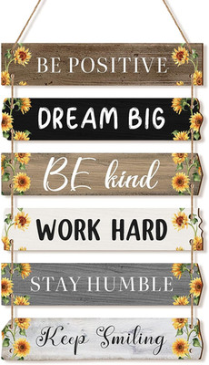 6 Pieces Rustic Wall Hanging Plaque Sign Inspirational Wall Art Farmhouse Wooden