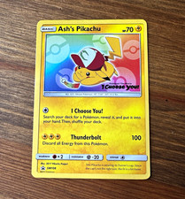 Pokemon card Ash's Pikachu SM108 Promo English 2017 HP70 Thunderbolt 100