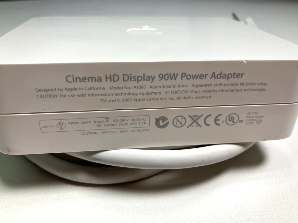 Original Apple A1082 23" HD Cinema Display 90W Adapter Power Supply A1097 w/PC - Image 3 of 4