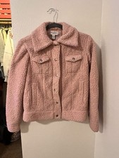 Pink Teddy Sherpa Jacket w Oversized Collar