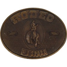 Bull Rider Riding Pro Professional Rodeo Western Cowboy 70s Vintage Belt Buckle