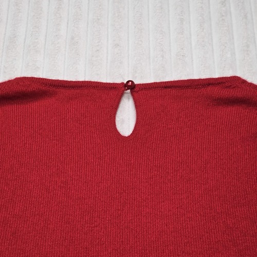 Talbots reines Kaschmir Pullover LARGE rot Rundhals 3/4 Arm minimalistisch klassisch A3 - Bild 6 von 11