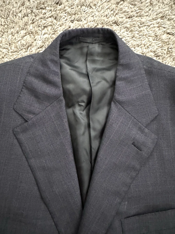 Traje Chaqueta Abrigo Hombre Gieves & Hawkes 44R Lana/Seda Super 120s Gris Oscuro 3-Btn. Foto 4 de 4
