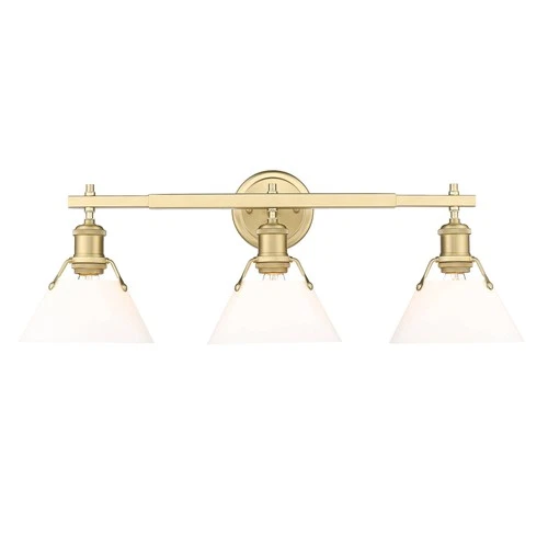 Orwell 27 1/4" Wide Bronze Opal Glass 3-Light Bath Light - Picture 3 of 6