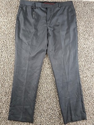 Alberto Cardinali Mens Sz 40x32 Slim Fit Dress Pants Black Flat Front NEW