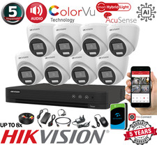Hikvision CCTV Camera System DVR 5MP ColorVu Video Recorder With Hard Drive Kit