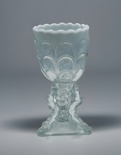 Northwood Beads and Bark Blue Opalescent Vase — listing 6