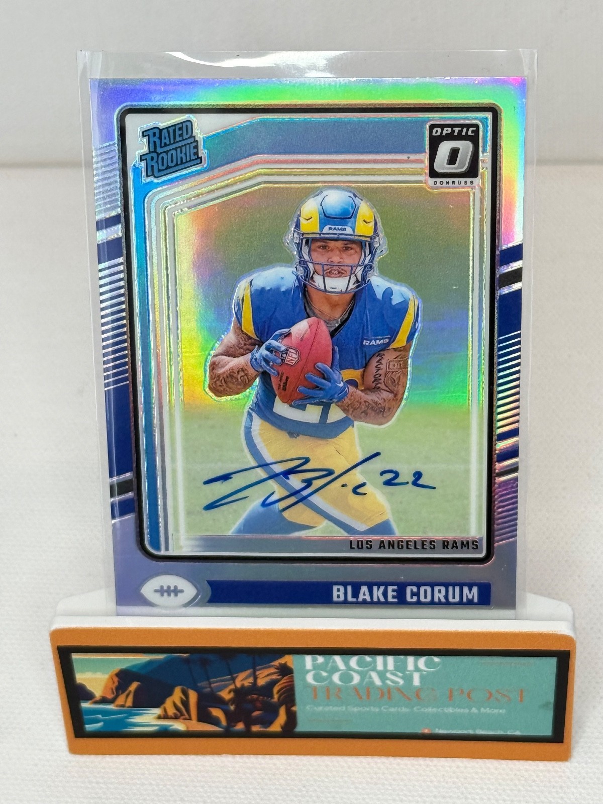 2024 Optic Football - BLAKE CORUM #208 - Silver Rated Rookie Autograph - 141/150