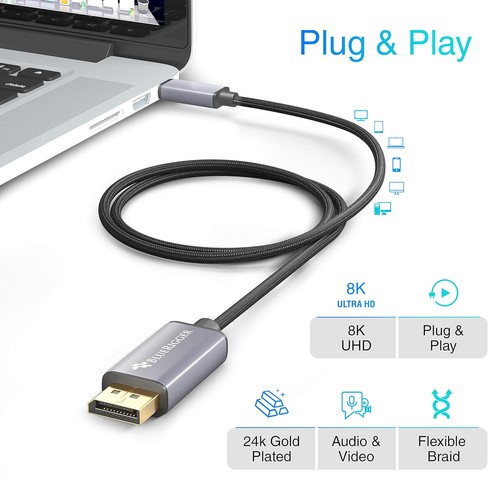 BlueRigger USB-C to DP Cable 2 m - Picture 8 of 8