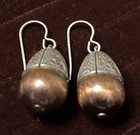 Unique Vintage Sterling Silver 925 Ball Dangle Earrings. Silver & Gold Coloring. — photo 3