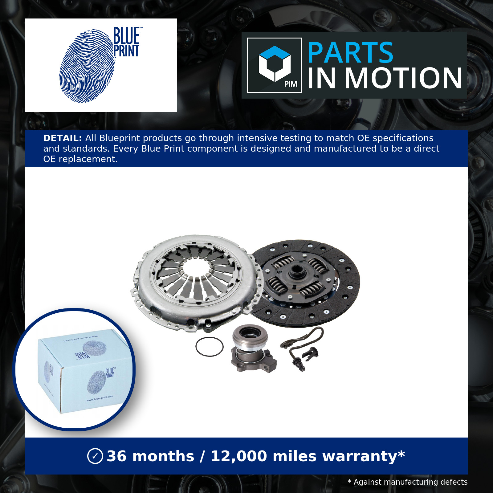 Clutch Kit 3pc (Cover+Plate+CSC) 217mm ADW1930105 Blue Print 090470874 1629104 - Image 4