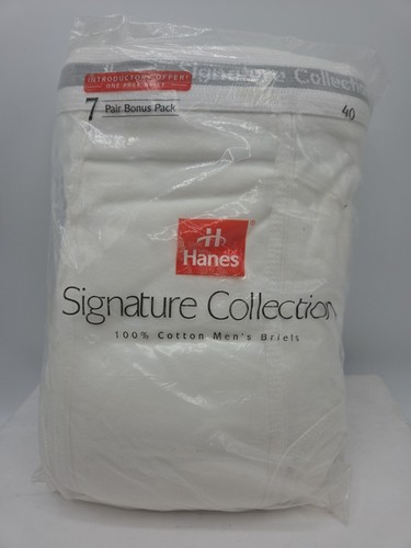 Vintage 90's Signature Collection Men’s Briefs 7 Pack White Size 40 NOS 5900