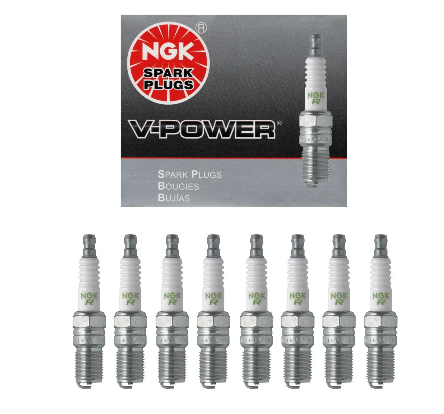 NGK V-Power Spark Plug Set 8PCS. 1991-1994 for Jaguar XJS XJ12 3346 BR7EF