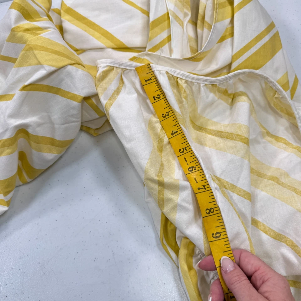 Vintage edgemont twin fitted Sheet yellow diagonal stripes blend mcm retro - Image 2 of 4