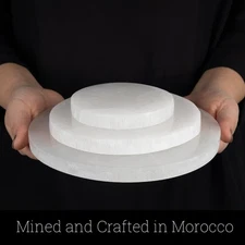 Selenite Charging Plate, Cleansing, Protection, Healing Crystal Gift 4", 6", 8"