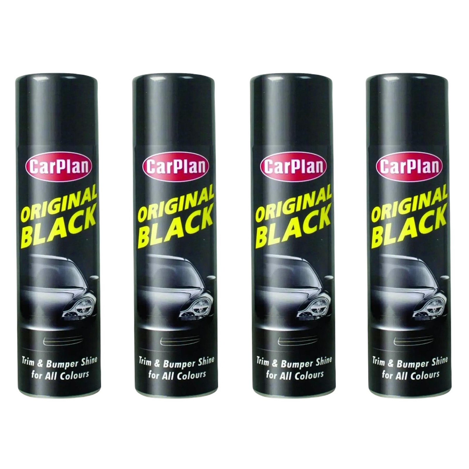 CarPlan Original Black Trim And Bumper Shine For All PVC Clean Wash - 500ml x 4