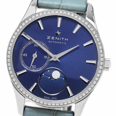 ZENITH 16.2310.692 Class Elite Ultra Thin Moon Phase Diamond Bezel Used Watch
