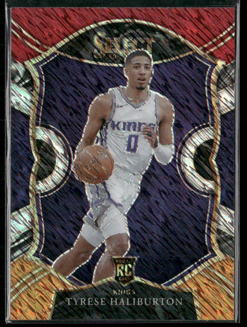 2020-21 Panini Select #72 Tyrese Haliburton Red White Orange Flash