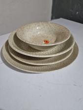 Kombiservice Geschirrset  Porz,Keramik, beige/braun für 4 Teile.