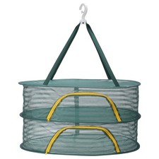 Green 24" Herb Drying Rack Hanging 2 Layer Hanging Mesh Net w Zipper for Clothes