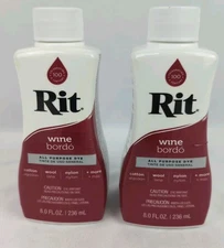Lot Of 2 Rit All-Purpose Liquid Dye, Wine, 8 fl oz Each
