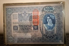 1902 Austro Hungarian 1000 Kronen Paper Money Currency Large Banknote