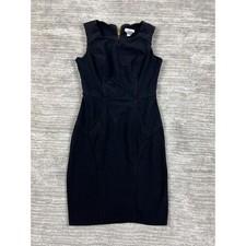 Candie's Dress Womens 0 Black Sheath Mini Exposed Gold Zipper Sleeveless Ponte
