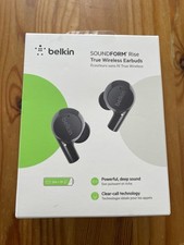 Belkin SoundForm Rise True Wireless Bluetooth Earbuds Black AUC004btBK NEW