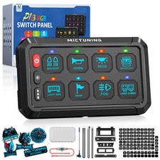 RGB 8 Gang Switch Panel On-Off Circuit Control Relay System Kit for Truck Marine